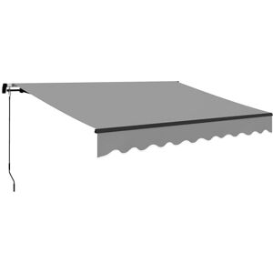 Outsunny Toldo Manual Retrátil, 360 x 220 cm, Toldo para Varanda com Manivela de Alumínio, 3 Braços e Proteção UV30+, Toldo Enrolável de Exterior para Jardim, Terraço, Janelas, Cinzento Outsunny Toldo Manual Retrátil, 360 x 220 cm, Toldo para Varanda com Manivela de Alumínio, 3 Braços e Proteção UV30+, Toldo Enrolável de Exterior para Jardim, Terraço, Janelas, Cinzento