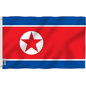 Anley Fly Breeze Bandeira da Coreia do Norte de 3 x 5 pés cor viva e resistente ao desbotamento UV Cabeçalho de lona e costura dupla N Bandeiras nacionais coreanas poliéster com arruelas Anley Fly Breeze Bandeira da Coreia do Norte de 3 x 5 pés cor viva e resistente ao desbotamento UV Cabeçalho de lona e costura dupla N Bandeiras nacionais coreanas poliéster com arruelas