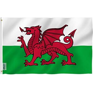 Anley Fly Breeze Bandeira do País de Gales de 1,37 x 1,52 m Cor vívida e resistente à decoloração UV Cabeça de lona e costura dupla Bandeiras nacionais galesas em poliéster com argolas Anley Fly Breeze Bandeira do País de Gales de 1,37 x 1,52 m Cor vívida e resistente à decoloração UV Cabeça de lona e costura dupla Bandeiras nacionais galesas em poliéster com argolas