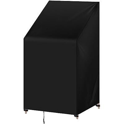 WOLTU Capa protetora para móveis de jardim, capa para sofá exterior de tecido Oxford 420D, cobertura para móveis com cordão resistente ao vento, água e raios UV, retangular, 65 x 65 x 120/80 cm, preto WOLTU Capa protetora para móveis de jardim, capa para sofá exterior de tecido Oxford 420D, cobertura para móveis com cordão resistente ao vento, água e raios UV, retangular, 65 x 65 x 120/80 cm, preto