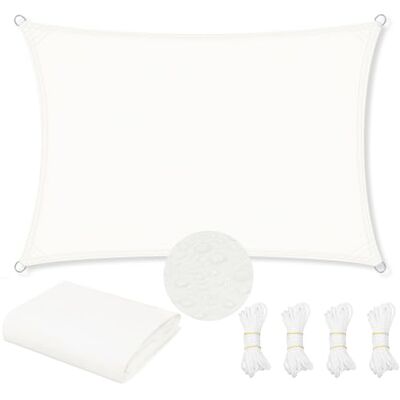 WOLTU Toldo, vela de sombra, impermeável, retangular, 5 x 7 m, de poliéster 200 g/m², à prova de vento e com proteção contra raios UV, para exterior como jardim, pátio, piscina, creme WOLTU Toldo, vela de sombra, impermeável, retangular, 5 x 7 m, de poliéster 200 g/m², à prova de vento e com proteção contra raios UV, para exterior como jardim, pátio, piscina, creme