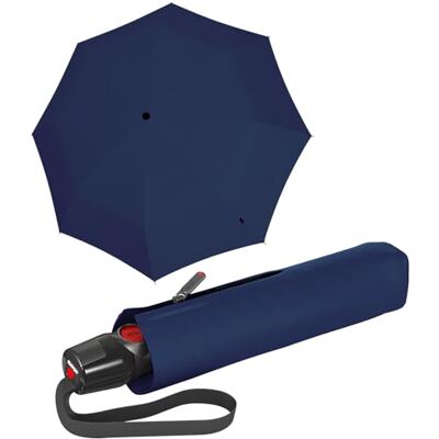 Knirps Guarda-chuva de bolso T.200 Duomatic Solids – automático – dobrável – resistente a tempestades – resistente ao vento, azul, 98 cm Knirps Guarda-chuva de bolso T.200 Duomatic Solids – automático – dobrável – resistente a tempestades – resistente ao vento, azul, 98 cm