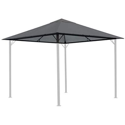 QUICK STAR Teto de substituição de 250 g, para jardim, caramanchão de 3 x 3 m, cinzento, RAL 7012 antigo QUICK STAR Teto de substituição de 250 g, para jardim, caramanchão de 3 x 3 m, cinzento, RAL 7012 antigo