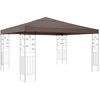 QUICK STAR Teto de substituição para gazebo de 3 x 3 m gazebo castanho e cinzento QUICK STAR Teto de substituição para gazebo de 3 x 3 m gazebo castanho e cinzento