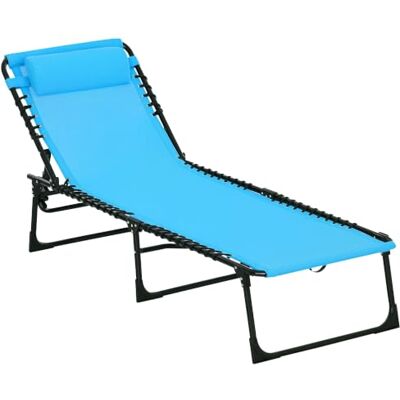 Outsunny Espreguiçadeira dobrável reclinável, 4 níveis, 189 x 58 x 30 cm Espreguiçadeira de jardim exterior, encosto de cabeça, moldura de aço, carga de 120 kg, para terraço, piscina, praia Outsunny Espreguiçadeira dobrável reclinável, 4 níveis, 189 x 58 x 30 cm Espreguiçadeira de jardim exterior, encosto de cabeça, moldura de aço, carga de 120 kg, para terraço, piscina, praia