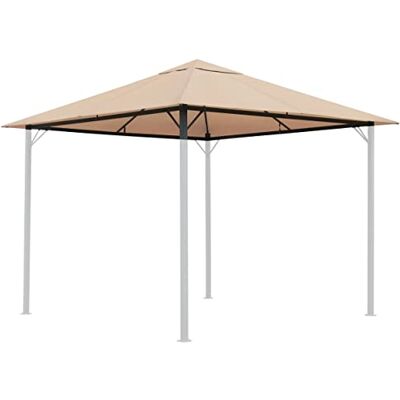 QUICK STAR Techo 250 g Gazebo de jardim 3 x 3 m Techo de gazebo antigo cor areia QUICK STAR Techo 250 g Gazebo de jardim 3 x 3 m Techo de gazebo antigo cor areia