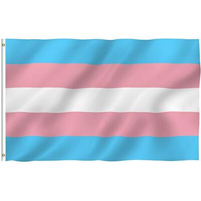 Anley Fly Breeze 3x5 Foot Transgender Flag Cor viva e resistente ao desbotamento UV Cabeçalho de lona e costura dupla Bandeiras transgénero azul rosa poliéster com ilhós Anley Fly Breeze 3x5 Foot Transgender Flag Cor viva e resistente ao desbotamento UV Cabeçalho de lona e costura dupla Bandeiras transgénero azul rosa poliéster com ilhós
