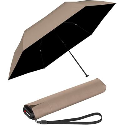Knirps Guarda-chuva dobrável US.050 Ultra Light Slim manual, bege With Black Coating proteção contra raios UV, 90 cm Knirps Guarda-chuva dobrável US.050 Ultra Light Slim manual, bege With Black Coating proteção contra raios UV, 90 cm