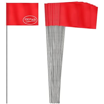 Anley Stake Flags Bandeiras de vinil de 4 x 5 polegadas com poste de aço de 15 polegadas, ferramenta de uso industrial, serviços subterrâneos, esgoto e topografia (100 unidades, vermelho) Anley Stake Flags Bandeiras de vinil de 4 x 5 polegadas com poste de aço de 15 polegadas, ferramenta de uso industrial, serviços subterrâneos, esgoto e topografia (100 unidades, vermelho)
