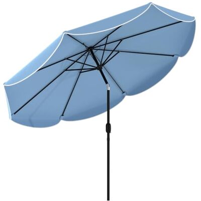 Outsunny Guarda-sol de terraço exterior, Ø 2,7 m, sombrinha de jardim com inclinação ajustável 3 posições, manivela e folhos, impermeável, para-sol para praia, pátio, terraço Sombrilla de Jardín, 3 Posiciones, Manivela y Volantes, Impermeable, Parasol p Outsunny Guarda-sol de terraço exterior, Ø 2,7 m, sombrinha de jardim com inclinação ajustável 3 posições, manivela e folhos, impermeável, para-sol para praia, pátio, terraço Sombrilla de Jardín, 3 Posiciones, Manivela y Volantes, Impermeable, Parasol p
