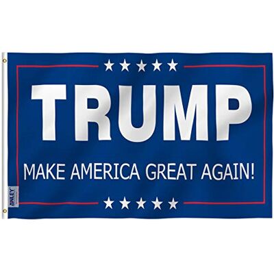 Anley Fly Breeze Bandeira Donald Trump de 3 x 5 pés cor vívida e resistente ao desbotamento UV Cabeçalho de tela e costura dupla 45º presidente dos EUA. EUA Bandeiras de poliéster Anley Fly Breeze Bandeira Donald Trump de 3 x 5 pés cor vívida e resistente ao desbotamento UV Cabeçalho de tela e costura dupla 45º presidente dos EUA. EUA Bandeiras de poliéster