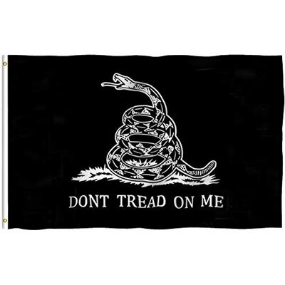 Anley Fly Breeze 3 x 5 Foot Black Não me pises bandeira Gadsden cor viva e resistente ao desbotamento UV, cabeçalho de lona e costura dupla bandeiras para festas de chá poliéster Anley Fly Breeze 3 x 5 Foot Black Não me pises bandeira Gadsden cor viva e resistente ao desbotamento UV, cabeçalho de lona e costura dupla bandeiras para festas de chá poliéster