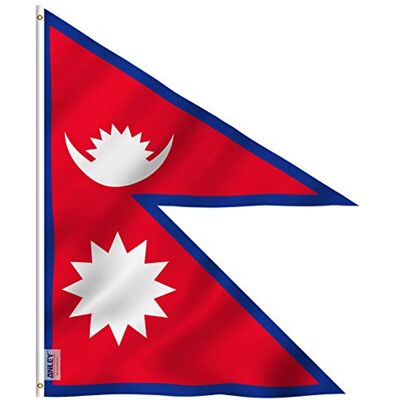Anley Fly Breeze Bandeira do Nepal de 2 x 3 pés cor viva e resistente ao desbotamento UV Cabeçalho de lona e costura dupla Bandeiras nepalesas de poliéster com ilhós de latão 2 x 3 pés Anley Fly Breeze Bandeira do Nepal de 2 x 3 pés cor viva e resistente ao desbotamento UV Cabeçalho de lona e costura dupla Bandeiras nepalesas de poliéster com ilhós de latão 2 x 3 pés