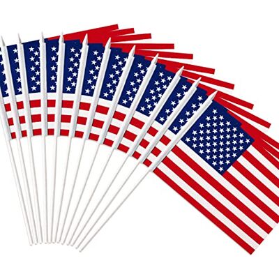 Anley USA Stick Flag, American US 5 x 8 polegadas (12 x 20 cm) Mini Handheld Handle com 12" (30 cm) Poste sólido branco cor viva e resistente ao desbotamento Estados Unidos 5 x 8 polegadas Anley USA Stick Flag, American US 5 x 8 polegadas (12 x 20 cm) Mini Handheld Handle com 12" (30 cm) Poste sólido branco cor viva e resistente ao desbotamento Estados Unidos 5 x 8 polegadas