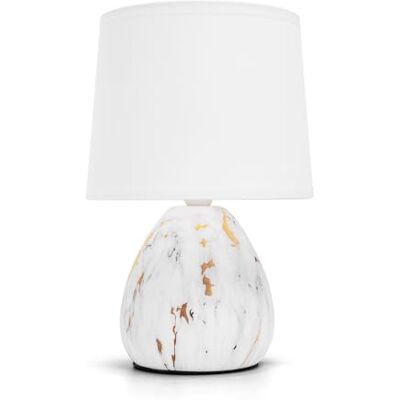 Aigostar Candeeiro de mesa de cerâmica, vintage candeeiro de mesa de cabeceira com ecrã de tecido, casquilho E14, max,40 W, luz de noite, candeeiro de mesa para quarto, sala (sem lâmpada) H255 mm Aigostar Candeeiro de mesa de cerâmica, vintage candeeiro de mesa de cabeceira com ecrã de tecido, casquilho E14, max,40 W, luz de noite, candeeiro de mesa para quarto, sala (sem lâmpada) H255 mm