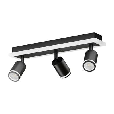 LVWIT Candeeiro de teto com 2 focos giratórios, candeeiro de parede interior LED preto ajustáveis, candeeiro de teto moderno GU10, candeeiro de teto para quarto, corredor, cozinha, sala de jantar (sem LVWIT Candeeiro de teto com 2 focos giratórios, candeeiro de parede interior LED preto ajustáveis, candeeiro de teto moderno GU10, candeeiro de teto para quarto, corredor, cozinha, sala de jantar (sem