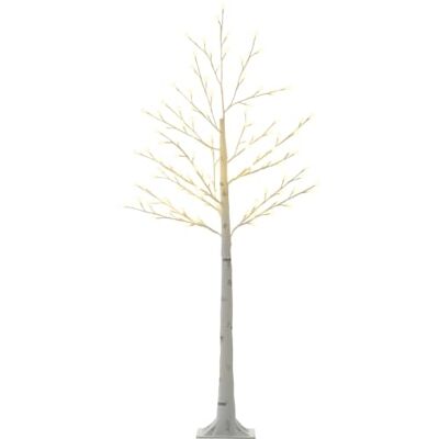 HOMCOM Árvore sintética 150 cm 120 luzes LED IP44 20 x 20 x 150 cm branco Regulável em 3 modos, ramos flexíveis, com base, candeeiro de árvore decorativa, para interiores de Natal HOMCOM Árvore sintética 150 cm 120 luzes LED IP44 20 x 20 x 150 cm branco Regulável em 3 modos, ramos flexíveis, com base, candeeiro de árvore decorativa, para interiores de Natal