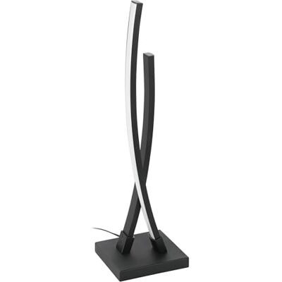 Eglo LED candeeiro de mesa Alboraya, candeeiro de cabeceira minimalista, candeeiro de mesa de metal em preto e plástico em branco, candeeiro decorativo de sala, branco quente Eglo LED candeeiro de mesa Alboraya, candeeiro de cabeceira minimalista, candeeiro de mesa de metal em preto e plástico em branco, candeeiro decorativo de sala, branco quente