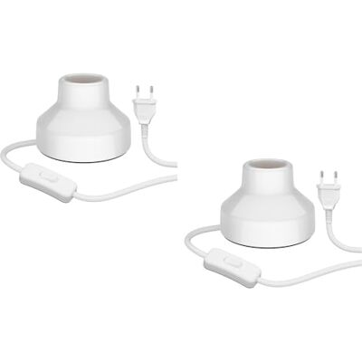 ledscom.de 2 x candeeiro de mesa TIX, interruptor, porcelana, branco, 1 x E27 máx. 300W ledscom.de 2 x candeeiro de mesa TIX, interruptor, porcelana, branco, 1 x E27 máx. 300W