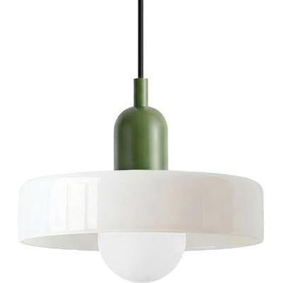 HJXDtech Candeeiro suspenso de teto com pantalla redonda de vidro de 25 cm, base E27, luz pendente moderna ajustável em altura para cozinha ilha sala de jantar quarto (branco) HJXDtech Candeeiro suspenso de teto com pantalla redonda de vidro de 25 cm, base E27, luz pendente moderna ajustável em altura para cozinha ilha sala de jantar quarto (branco)