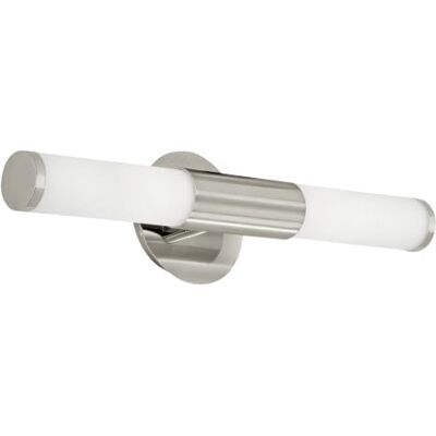 Eglo Palmeira candeeiro de parede com 2 holofotes, aplique de espelho de metal e vidro fosco opalino, candeeiro para casa de banho em prata, branco, luminária à prova de humidade, IP44, E14 Eglo Palmeira candeeiro de parede com 2 holofotes, aplique de espelho de metal e vidro fosco opalino, candeeiro para casa de banho em prata, branco, luminária à prova de humidade, IP44, E14