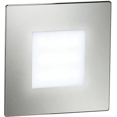 ledscom.de Candeeiro LED para escadas/plafond embutido FEX para interiores e exteriores, angular, aço inoxidável, 85 x 85 mm, branco frio ledscom.de Candeeiro LED para escadas/plafond embutido FEX para interiores e exteriores, angular, aço inoxidável, 85 x 85 mm, branco frio