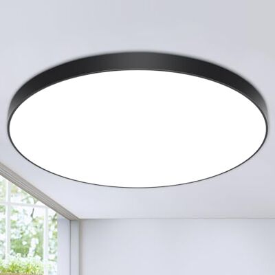 OUILA Plafon LED de Teto, 24W 2000LM 6500K Candeeiro de Teto, IP44 Ø28cm Plafons para Teto LED Candeeiro LED de Teto Quarto Cozinha Corredor Casa de Banho Sala (Preto) OUILA Plafon LED de Teto, 24W 2000LM 6500K Candeeiro de Teto, IP44 Ø28cm Plafons para Teto LED Candeeiro LED de Teto Quarto Cozinha Corredor Casa de Banho Sala (Preto)