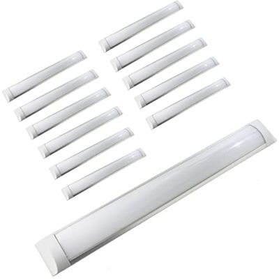 Jandei Pack de 12x Ecrã de Luminária LED Integrado, 36W, Comprimento 120 cm, Luminosidade 4000 Lúmens, Cor Branco Frio 6500K, Iluminação de 120º Jandei Pack de 12x Ecrã de Luminária LED Integrado, 36W, Comprimento 120 cm, Luminosidade 4000 Lúmens, Cor Branco Frio 6500K, Iluminação de 120º
