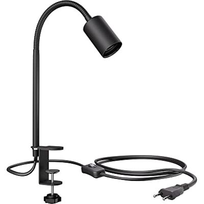 ledscom.de Candeeiro de pinça, pescoço de cisne LELELELELELE, interruptor, preto mate, 1 x E27 máx. 60W ledscom.de Candeeiro de pinça, pescoço de cisne LELELELELELE, interruptor, preto mate, 1 x E27 máx. 60W
