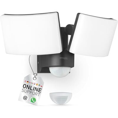 Oktaplex lighting Oktaplex Foco com sensor de movimento LED 40 W 230 V luz quente 3000 K candeeiro de parede Cali dois IP65 orientáveis aplique de parede para exterior antracite 3200 lúmenes Oktaplex lighting Oktaplex Foco com sensor de movimento LED 40 W 230 V luz quente 3000 K candeeiro de parede Cali dois IP65 orientáveis aplique de parede para exterior antracite 3200 lúmenes