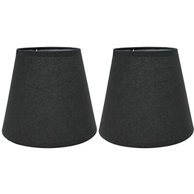 Eastlion Pacote de 2 telas E14/E27 para candeeiro de mesa, candeeiro de parede, lustre de vidro, abajur para candeeiro (superior: 10 cm, altura: 14 cm, inferior: 16 cm),cor preta Eastlion Pacote de 2 telas E14/E27 para candeeiro de mesa, candeeiro de parede, lustre de vidro, abajur para candeeiro (superior: 10 cm, altura: 14 cm, inferior: 16 cm),cor preta