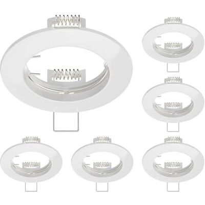 ledscom.de 6 unidades. Moldura embutida no teto CIRC, redondo, branco brilhante ledscom.de 6 unidades. Moldura embutida no teto CIRC, redondo, branco brilhante