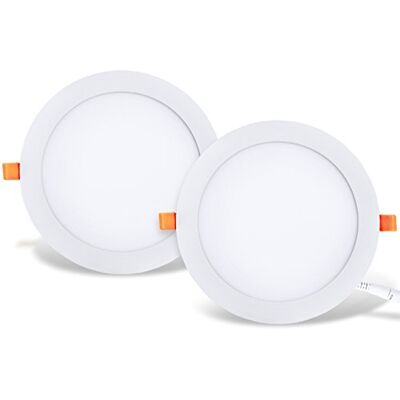 LVWIT Downlight LED Teto Embutido 25W Equivalente a 200W, Focos LED de 2250 Lúmens, Candeeiros de Teto Luz Branca Neutra 4000K. Pack de 2 Unidades. LVWIT Downlight LED Teto Embutido 25W Equivalente a 200W, Focos LED de 2250 Lúmens, Candeeiros de Teto Luz Branca Neutra 4000K. Pack de 2 Unidades.