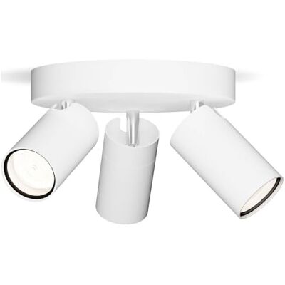 Philips Idris Foco de casa de banho formato redondo (3 luzes), lâmpadas GU10 não incluídas, branco, IP44, resistente à água Philips Idris Foco de casa de banho formato redondo (3 luzes), lâmpadas GU10 não incluídas, branco, IP44, resistente à água