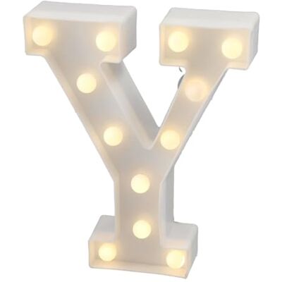 Jandei Letras LED Iluminadas, Letra Y com Luz Branca Quente, Luzes LED Decoração e Ambiente, Luz Noturna para Casamentos, Aniversários, Exposições, Números e Letras com Luzes (Funcionam com Pilhas) Jandei Letras LED Iluminadas, Letra Y com Luz Branca Quente, Luzes LED Decoração e Ambiente, Luz Noturna para Casamentos, Aniversários, Exposições, Números e Letras com Luzes (Funcionam com Pilhas)