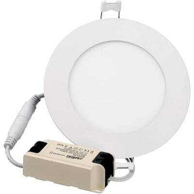 Jandei Downlight LED painel extraplano redondo. Iluminação 6 W, perfeita para casa de banho, cozinha, sala de estar, corredor, teto, empotrar. Economia de energia. (Branco neutro 4200K) Jandei Downlight LED painel extraplano redondo. Iluminação 6 W, perfeita para casa de banho, cozinha, sala de estar, corredor, teto, empotrar. Economia de energia. (Branco neutro 4200K)