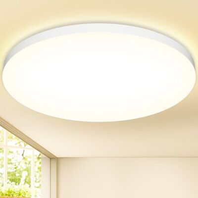 Swoieltr Candeeiro LED Teto, 36W 3700LM Lâmpada Teto, IP44 Candeeiros para Teto LED, 4000K Candeeiro LED Teto Cozinha Dormitório Sala Banheiro Ø37cm Swoieltr Candeeiro LED Teto, 36W 3700LM Lâmpada Teto, IP44 Candeeiros para Teto LED, 4000K Candeeiro LED Teto Cozinha Dormitório Sala Banheiro Ø37cm