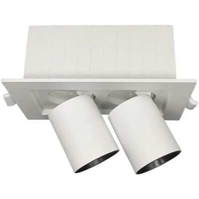 IWIIK Candeeiro de teto LED branco orientável e ajustável, grande luminosidade, cor de luz selecionável 3000K-4200K-6500K, UGR<19, foco moderno branco embutido para interior (12 W base quadrada) IWIIK Candeeiro de teto LED branco orientável e ajustável, grande luminosidade, cor de luz selecionável 3000K-4200K-6500K, UGR<19, foco moderno branco embutido para interior (12 W base quadrada)