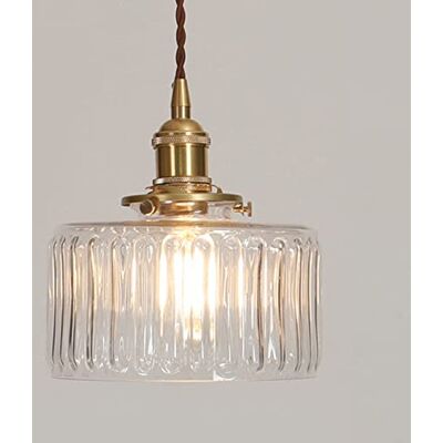 YOXANG Moderno LED iluminação pendente criativo lustres luzes de teto quarto candeeiro de noite vidro abajur de candeeiro de latão suporte luzes pendentes E27 Ø 17 cm (transparente, vidro) YOXANG Moderno LED iluminação pendente criativo lustres luzes de teto quarto candeeiro de noite vidro abajur de candeeiro de latão suporte luzes pendentes E27 Ø 17 cm (transparente, vidro)
