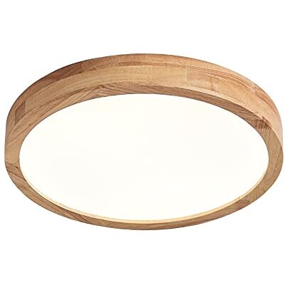 Schindora Candeeiro de teto LED de madeira, regulável com controlo, luzes de teto redondas de madeira de 28 W Ø 40 cm para sala de estar, cozinha, sala de jantar, escritório em casa, quarto das crianças Schindora Candeeiro de teto LED de madeira, regulável com controlo, luzes de teto redondas de madeira de 28 W Ø 40 cm para sala de estar, cozinha, sala de jantar, escritório em casa, quarto das crianças