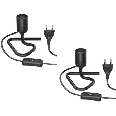 ledscom.de 2 peças candeeiro de mesa/suporte da lâmpada/triângulo base triangular TRIN, interruptor, alumínio, preto, 1 x E27 máx. 60W ledscom.de 2 peças candeeiro de mesa/suporte da lâmpada/triângulo base triangular TRIN, interruptor, alumínio, preto, 1 x E27 máx. 60W