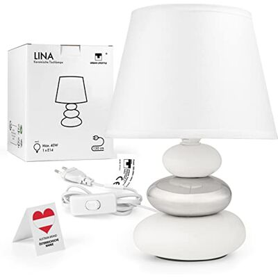 Urban Lifestyle Lena Candeeiro de mesa, design de 3 pedras (branco) Urban Lifestyle Lena Candeeiro de mesa, design de 3 pedras (branco)
