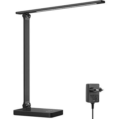 Lepro Candeeiro LED de secretária, Candeeiro de mesa 9,2W, Flexo LED de secretária 750LM 5 cores e 5 níveis de brilho reguláveis, Luz de mesa para cuidar dos olhos para cama, escritório, leitura Lepro Candeeiro LED de secretária, Candeeiro de mesa 9,2W, Flexo LED de secretária 750LM 5 cores e 5 níveis de brilho reguláveis, Luz de mesa para cuidar dos olhos para cama, escritório, leitura