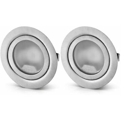 ADAKAT Conjunto de 2 focos embutidos totalmente metálicos, G4 12V, cobertura de vidro, embutido ADAKAT Conjunto de 2 focos embutidos totalmente metálicos, G4 12V, cobertura de vidro, embutido