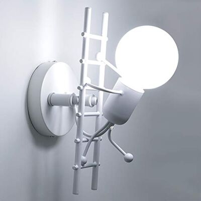 KAWELL Humanoide Criativo candeeiro de parede interior luz de parede moderna apliques de parede Art Deco Max 60 W E27 base para crianças, quarto, escadas, corredor, cozinha, restaurante Creativo Art Deco, Max 60W E27 Base, para Niños Dormitorio Escalera KAWELL Humanoide Criativo candeeiro de parede interior luz de parede moderna apliques de parede Art Deco Max 60 W E27 base para crianças, quarto, escadas, corredor, cozinha, restaurante Creativo Art Deco, Max 60W E27 Base, para Niños Dormitorio Escalera
