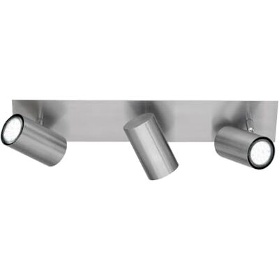 TRIO Série 8024 Focos com 3 luzes, lâmpadas excluídas, GU10, 35 W, 230 V, A++, E, IP20, 15 x 48 x 9 cm, metal, níquel fosco TRIO Série 8024 Focos com 3 luzes, lâmpadas excluídas, GU10, 35 W, 230 V, A++, E, IP20, 15 x 48 x 9 cm, metal, níquel fosco