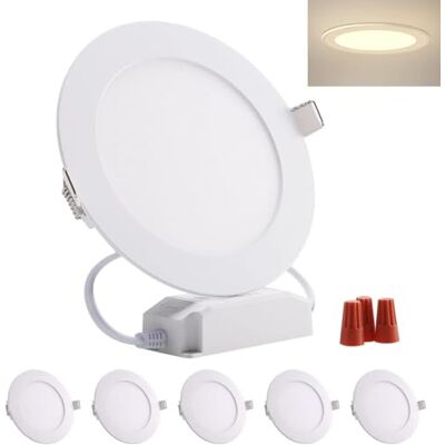 Greenclick 5 x 6 W painel LED candeeiro de teto redondo branco holofote embutido ajustável, extremamente plano, 220 V 720 Lumen substitui a luz de teto fluorescente LED de 60 W Greenclick 5 x 6 W painel LED candeeiro de teto redondo branco holofote embutido ajustável, extremamente plano, 220 V 720 Lumen substitui a luz de teto fluorescente LED de 60 W