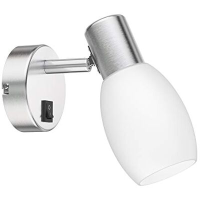 ledscom.de Lâmpada de leitura/plafon de parede LUPI, interruptor, aço inoxidável fosco, 1x E14 máx. 25W ledscom.de Lâmpada de leitura/plafon de parede LUPI, interruptor, aço inoxidável fosco, 1x E14 máx. 25W