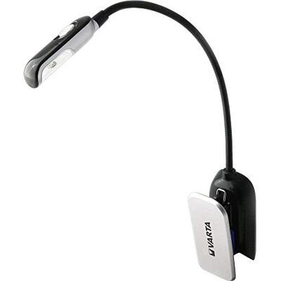 Varta 5 mm Luz de Leitura LED com incl. 2 pilhas de botão CR2032. lâmpada de leitura, luz para ler, lâmpada para livros, luminária de trabalho, luminária com pinça, luminária de mesa para Kindle Varta 5 mm Luz de Leitura LED com incl. 2 pilhas de botão CR2032. lâmpada de leitura, luz para ler, lâmpada para livros, luminária de trabalho, luminária com pinça, luminária de mesa para Kindle