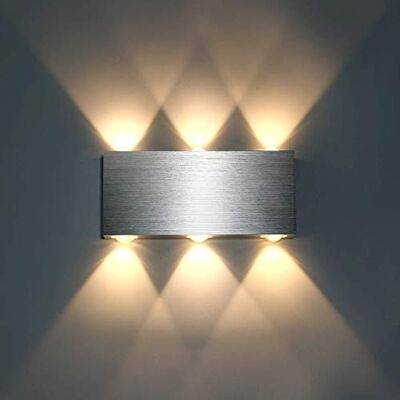 Lightess 18 W apliques de parede LED candeeiro interior moderno alumínio Aplique mural luz 3000 K sem cintilação, alumínio durável. Ideal para sala de estar, quarto, corredor, branco quente Lightess 18 W apliques de parede LED candeeiro interior moderno alumínio Aplique mural luz 3000 K sem cintilação, alumínio durável. Ideal para sala de estar, quarto, corredor, branco quente